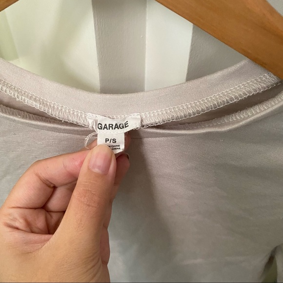 GARAGE Light Purple Open Tie Back Crop Longsleeve Top - Picture 4 of 7